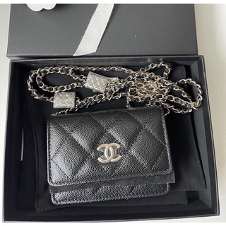 Newww chanel card with chain crossbody 21K HL31 Fullbox