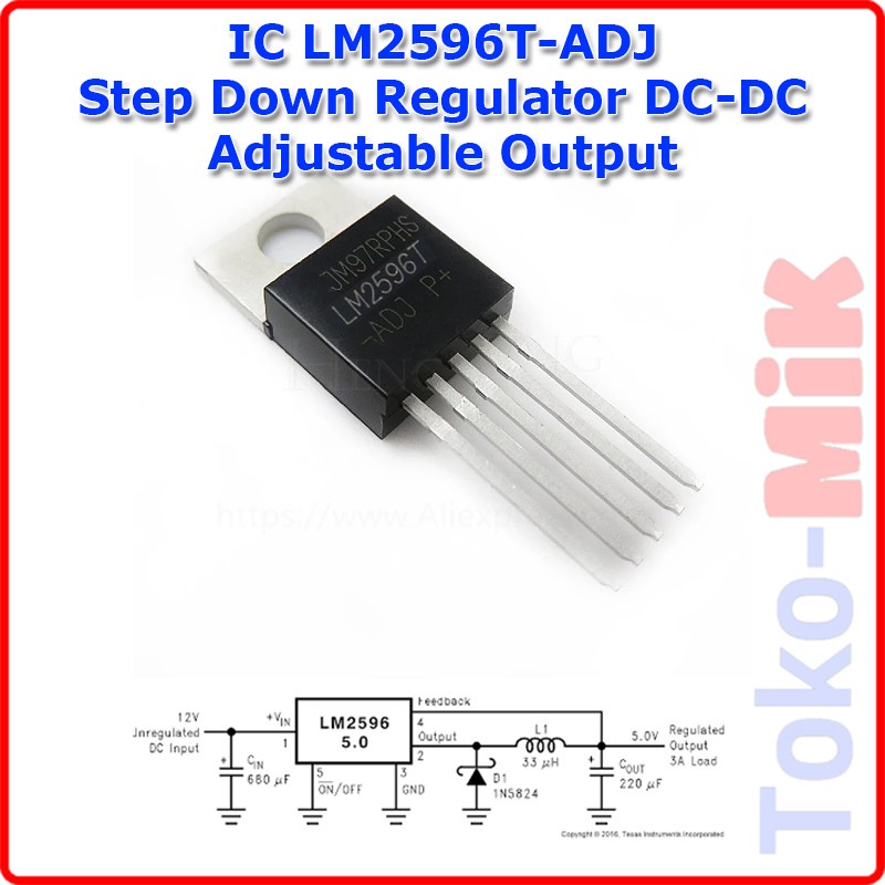 IC LM2596 LM2596T LM2596T-ADJ ขั้นตอนลง DC-DC เอาต์พุตแบบปรับได้ DIP