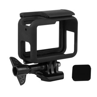 กรอบเคส สําหรับ GoPro Hero 7/ 6/ 5/Hero (2018) อุปกรณ์เสริม สกรูซ็อกเก็ต ขยับได้ (สีดํา) เลนส์ สําหรับ go pro 7 สีขาว สีเงิน