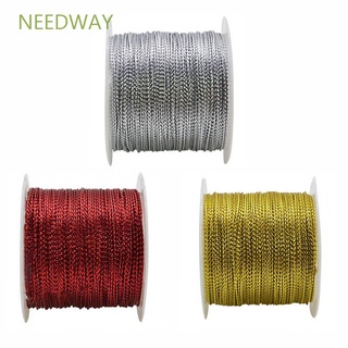 Needway เชือกริบบิ้นไฟเบอร์สีแดงกันลื่น 20 เมตร 1 มม. สําหรับทําเสื้อผ้าสร้อยข้อมือสร้อยข้อมือสีทองเงิน