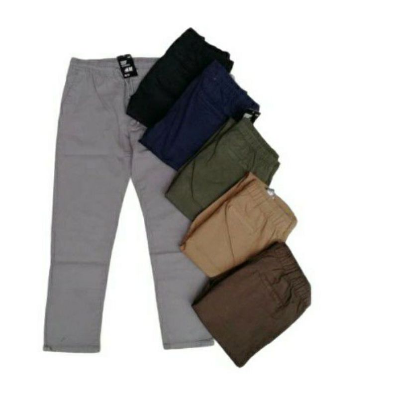 6 Pocket Slack Elasticated เอว Plain Slack