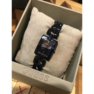 Guess Mini Mod Blue Womens W0437L4 Black Ion Bracelet Style Watch