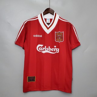 เสื้อกีฬาแขนสั้น ลายทีมชาติฟุตบอล Liverpool 95-96 ชุดเหย้า สไตล์เรโทร