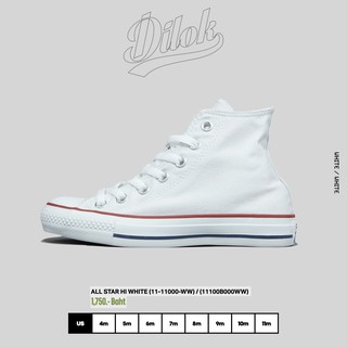 Converse รองเท้าผู้ชาย ALL STAR HI WHITE สีขาว (11-11000-WW) / (11100B000WW)