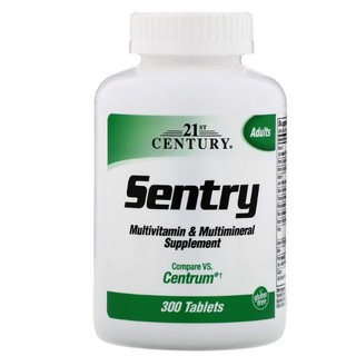 วิตามินรวม กระปุกใหญ่300เม็ด 21st Century Sentry Multivitamin &amp; Multimineral Supplement 300 Tablets