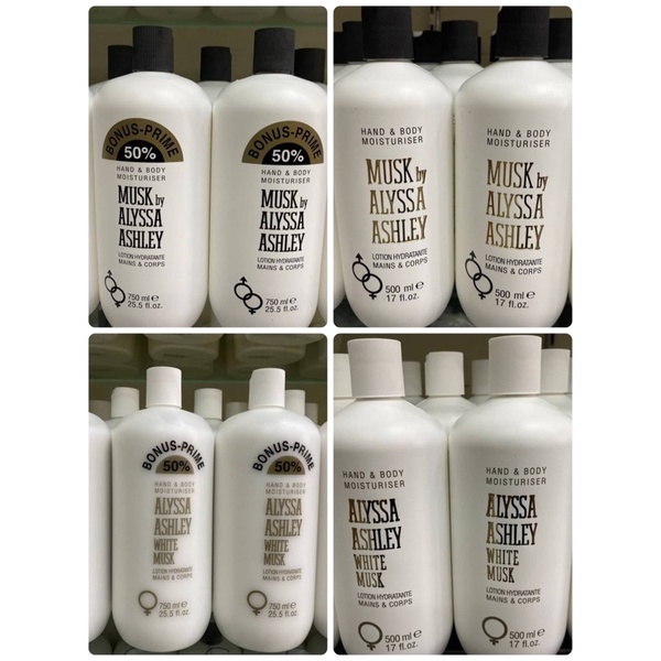 WHITE MUSK Hand & Body Moisturiser by Alyssa Ashley 500 ml