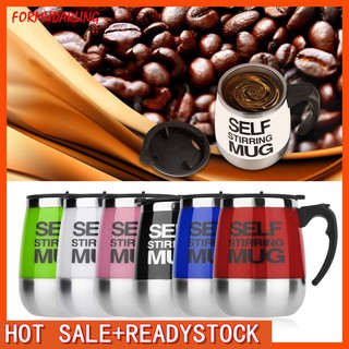 FMD📣📣แก้วชงกาแฟ ติดรถยนต์ แก้วปั่นอัตโนมัติ Auto Stirring Mug ชงเวย์ แบบใส่ถ่าน 450ml Car Coffee Mug Auto Stirring Mug