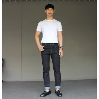 Golden Zebra Jeans กางเกงยีนส์ขากระบอกเล็กผ้ายืดสีดำ (Size เอว 28-44) #446BK