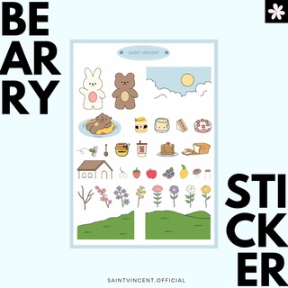 ★พร้อมส่ง★ BEARRY STICKER สติ๊กเกอร์ PVC กันน้ำ ไดคัทพร้อมใช้งาน