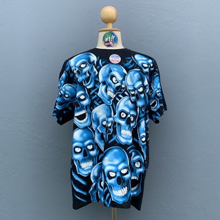 SKULL PILE BLUE เสื้อยืดแบรนด์ Liquid Blue ของแท้ 100%