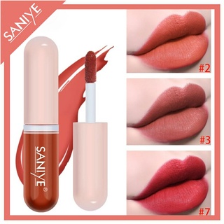 Saniye ลิปสติกลิปกลอสเนื้อMatte 12สีกันน้ําให้ความชุ่มชื้นแห้งเร็ว