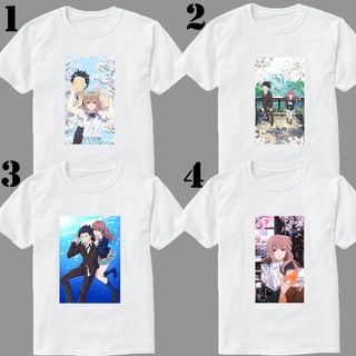 T608 A Silent Voice Koe no Katachi มังงะ/มันฮวา กราฟิก ทีสสีขาวดําฟรีเหนือขนาด TSHIRT {@E