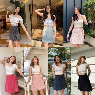 Blossom wrap skirt (กระโปรงสั้นแบบผูกลายดอก)