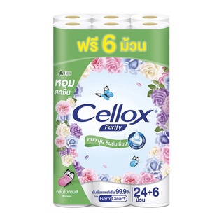 Cellox เซลล็อกซ์ พิวริฟาย โบทานิส กลิ่นหอมสดชื่น หนา 2 ชั้น 24+6 รวม 30 ม้วน