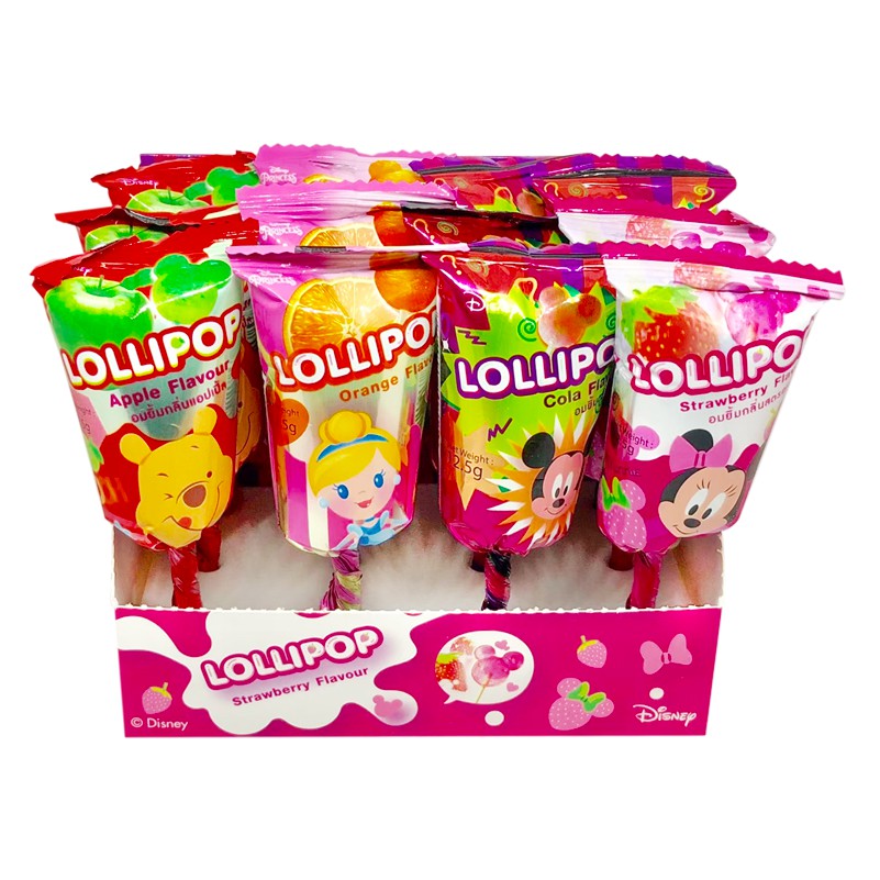Disney Candy Lolipop pack12 ดิสนี่ย์ ลูกอม โลลิป๊อป คละรส แพ็ค12