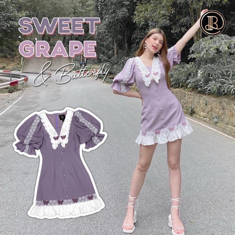 มือสอง Sweet Grape : BLT Brand มินิเดรส น้องม่วงผีเสื้อ งานตามหา