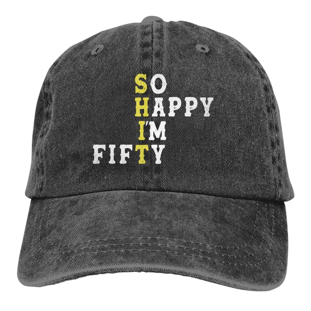 Vintage So Happy IM Fifty 50 Years Old Funny 50Th Birthday Washed And Distressed Baseball Cap