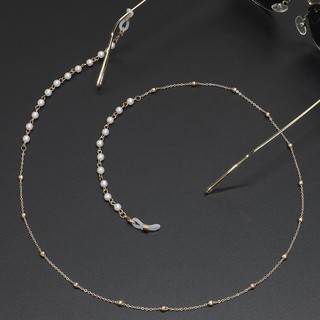 Fashion Glasses Chain Pearl Metal Beads Strap Non Slip Necklace String Rope Lanyard Cord