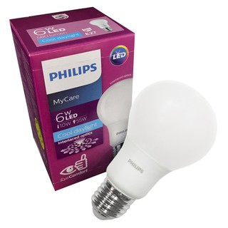 หลอดไฟ LED PHILIPS A60 E27 6วัตต์ สีขาวสว่าง หลอดไฟภายในบ้านเอนกประสงค์