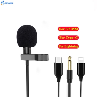 ไมโครโฟนคอนเดนเซอร์ แบบคลิปหนีบ ขนาดเล็ก สําหรับ Ios Android Phone Tablet Recording Microfono Condensador Mikrofon Type C Pc Asmr