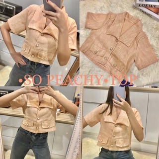 เสื้อคอปกผ้าทวิตรุ่น SO PEACHY