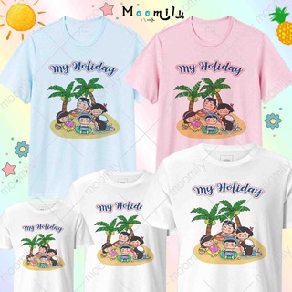 เสื้อท่องเที่ยว ทะเล เสื้อทีม เด็ก ถึง ไซส์ใหญ่ เสื้อครอบครัว MMLHOLIDAY S ถึง 4XL 5xl