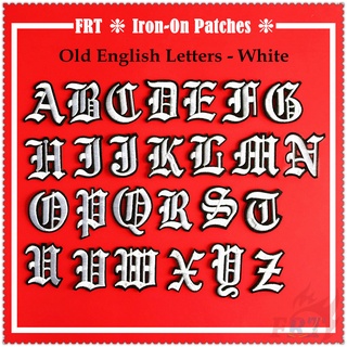 ✿ Old English Letters - White Iron-on Patch ✿ 1Pc Diy Embroidery Patch Sew on Iron on Badges Patches