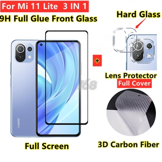 Mi 11 Lite ฟิล์มกระจก Xiaomi 11 Lite 5G NE ฟิล์มกระจก Xiaomi 10T 11T 12T Pro ฟิล์มกระจกกันรอยกล้อง เต็มจอ Xiaomi Redmi 10 2022 Redmi Note 11 10 Pro กาวเต็ม ไม่จุด ฟิล์มหลัง