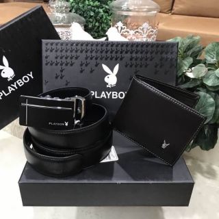 PLAYBOY LEATHER BELT &amp; WALLET VALUE PACK Limited Edition แท้ 100%