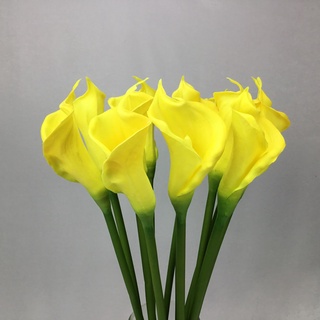 OrientalFineArt ดอกคาล่าลิลลี่ตูมปลอม Calla lily-yellow ดอกสวย(CM-01025 Yellow)