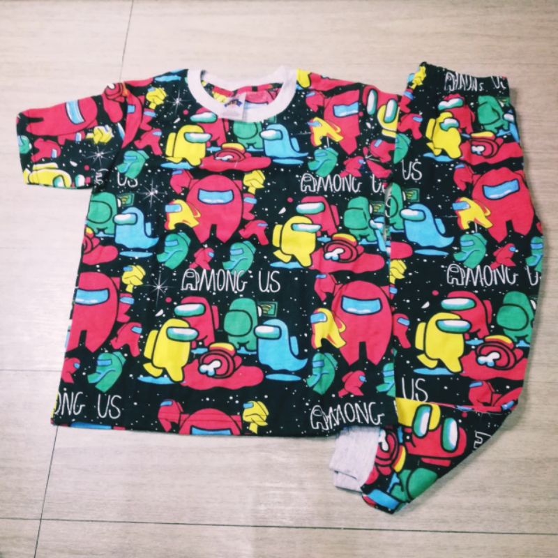 Among Us Big Kids Pajamas ชุดนอนคอปกสุ่ม Big Boy