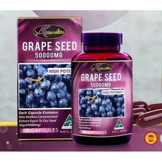 Auswelllife Grape seed 50000mg สารสกัดเมล็ดองุ่นเข้มข้น 60 แคปซูล