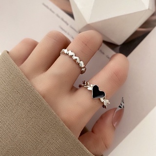 🖤แหวนหัวใจ 2ชิ้น พร้อมส่ง