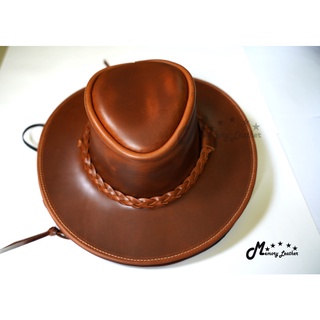 หมวกคาวบอยหนังแท้วัว 100% คาวบอยปีกกว้างกันแดด ปีกกว้าง แฟชั่น  Cowboy Hat