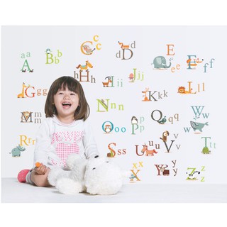 Wall sticker สติ๊กเกอร์ติดผนัง สติ๊กเกอร์ สอน ภาษาอังกฤษ A - Z สติ๊กเกอร์แต่งร้าน สติ๊กเกอร์แต่งห้อง aBc shopee