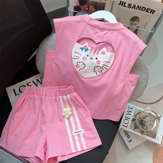 [Babycat] พร้อมส่ง ลดกระหน่ํา ชุดเสื้อแขนสั้น ผ้าฝ้ายแท้ สไตล์เกาหลี ญี่ปุ่น ฤดูร้อน สําหรับเด็กผู้หญิง 2022