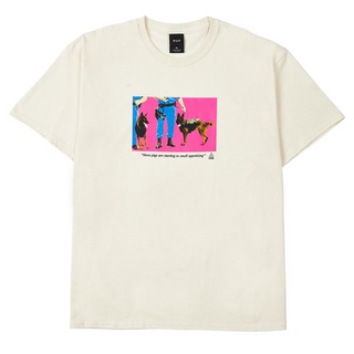 Pleasures HUF GANG CONTROL เสื้อยืดลําลอง ผ้าฝ้าย แขนสั้น คอกลม พิมพ์ลายสุนัข สําหรับทํางาน