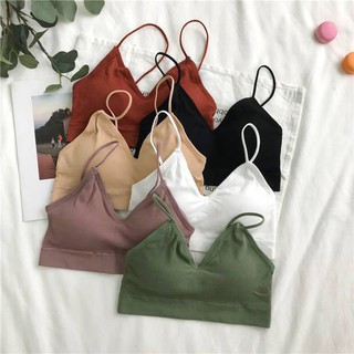 ถูกที่สุด🔥🔥 สปอร์ตบราสายเดี่ยวผ้าร่อง แบบสวม มี7สี มีฟองน้ำ 1825