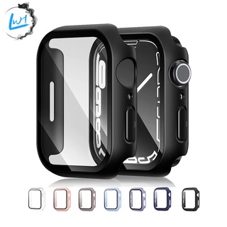 เคส Smart Watch เคสสมาร์ทวอช+ฟิลม์กระจกในตัว สำหรับ  Watch Serie7 6 SE 5 4 3 2 1กรณี IWatch 38/40/41/42/44/45มม ป้องกันห