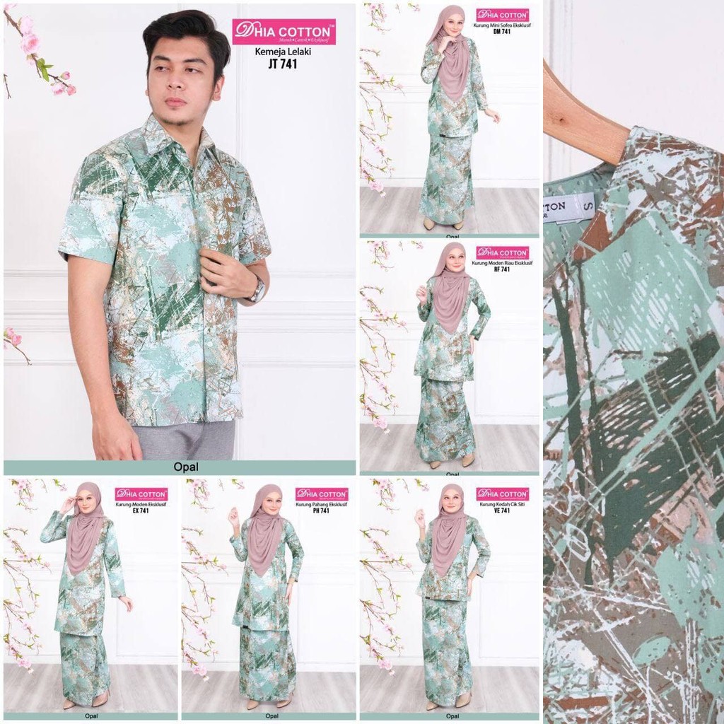 [V35 SET 741] EXCLUSIVE COTTON KURUNG DRESS (OPAL) - MODERN KURUNG, MINI, RIAU, PAHANG, KEDAH