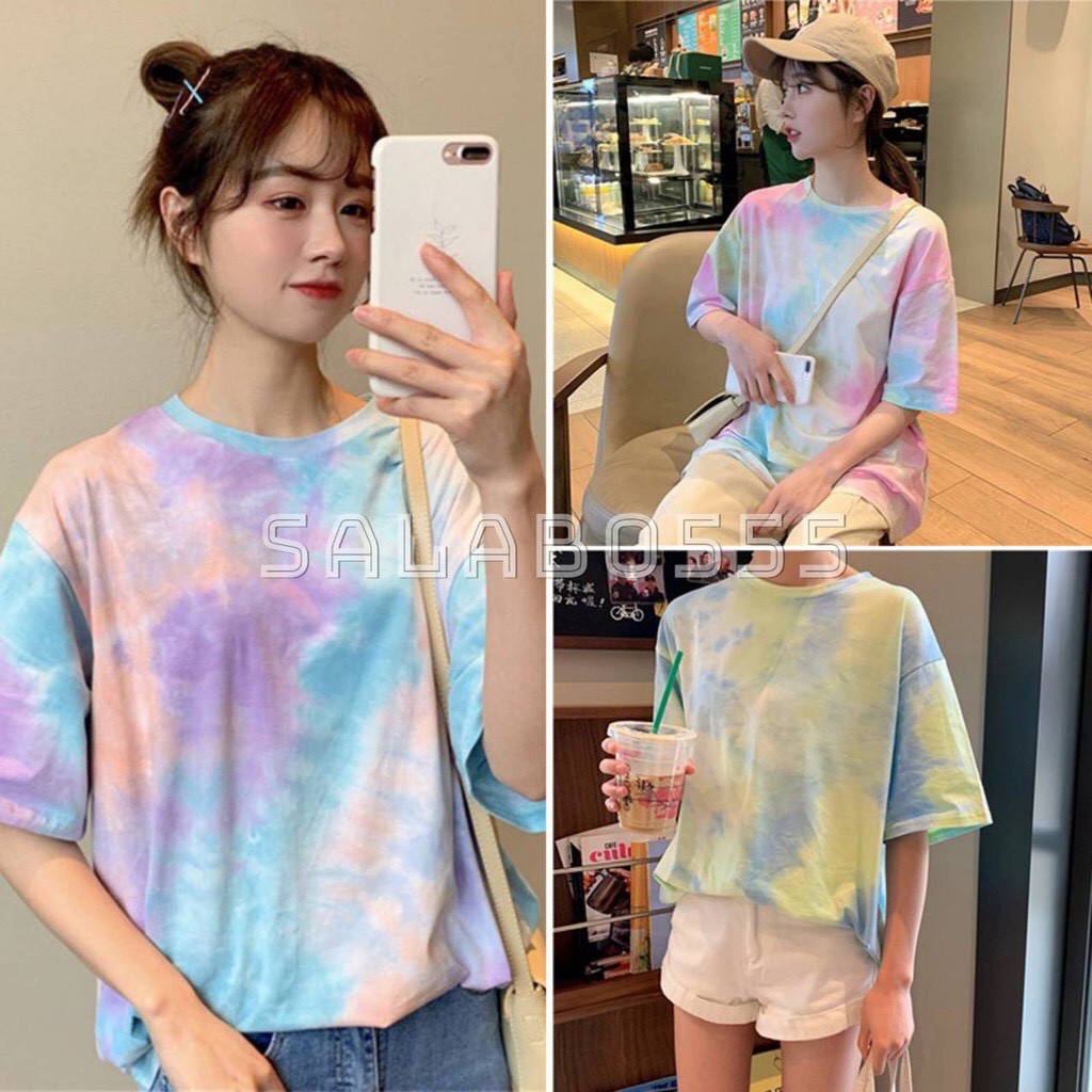 เสื้อมัดย้อม เสื้อยืดลายมัดย้อมพาสเทล เสื้อยืดมัดย้อม 3สี #202 – โปรปัง