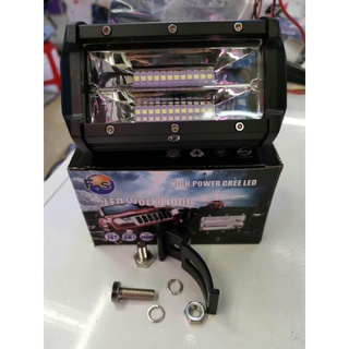 LED LIGHT BAR ไฟสปอร์ตไลท์ ไฟหน้ารถ ไฟท้าย 72W 12V-24V รุ่น COMBO BEAM ทรงเหลี่ยม เเสงขาว งานพ 1PCS