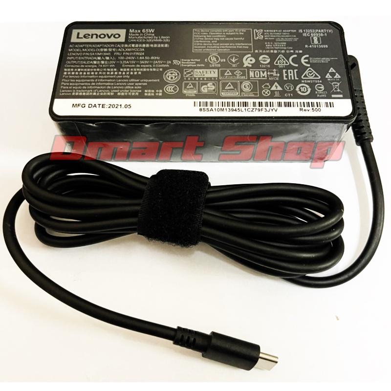⚡️ Lenovo PD Adapter 65W 20V 3.25A Type C USB C Thinkpad X270 Yoga X1 Carbon อะแดปเตอร์ โน็ตบุ๊ค