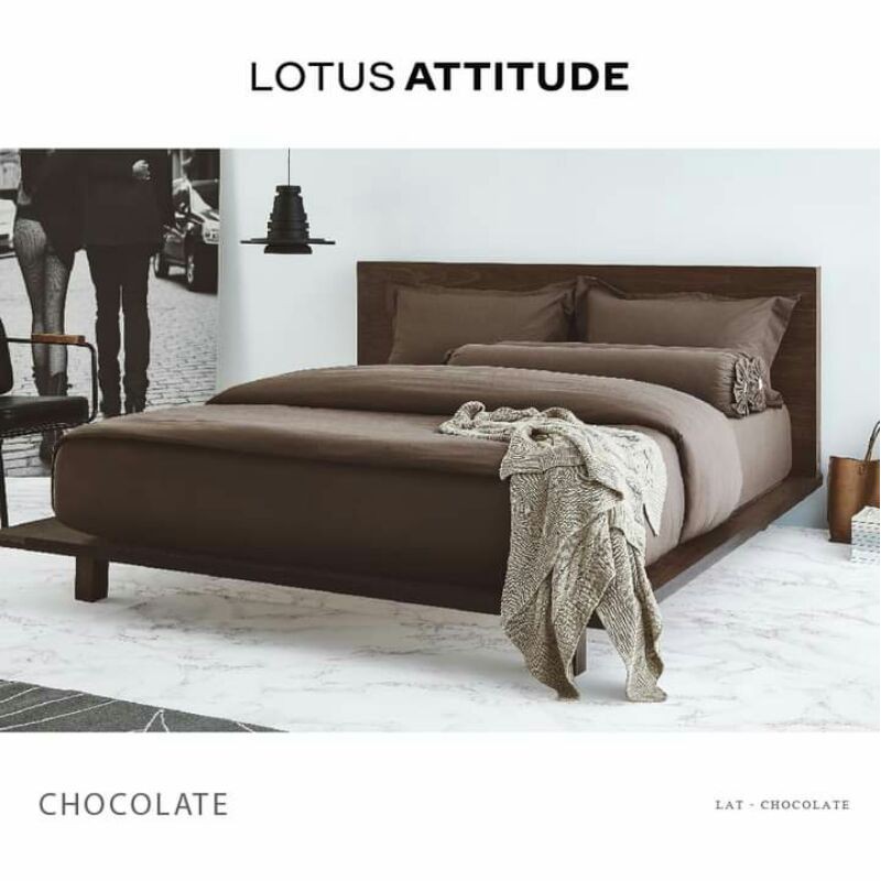 [ของแท้ 💯%] LAT-CHOCOLATE : เครื่องนอนโลตัส Lotus รุ่น ATTITUDE (สีพื้น) | ผ้าปูที่นอน 3.5, 5, 6 ฟุต , ผ้านวม