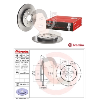 08 A534 31 จานเบรค ล้อ R (ยี่ห้อ BREMBO) รุ่น UV LEXUS CT200h Hybrid ปี 2010-&gt;