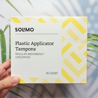 ผ้าอนามัยแบบสอด โซลิโม สำหรับวันมาปกติ Plastic Applicator Tampons, Regular Absorbency, Unscented (Solimo)