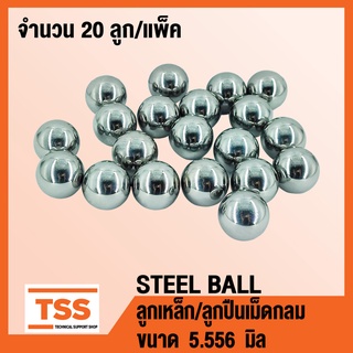 ลูกเหล็ก เม็ดลูกปืนเม็ดกลม (STEEL BALL) เม็ดลูกปืน ลูกปืนแบริ่ง เม็ดกลม ขนาด 5.556 มิล ( จำนวน 20 ลูก ) โดย TSS