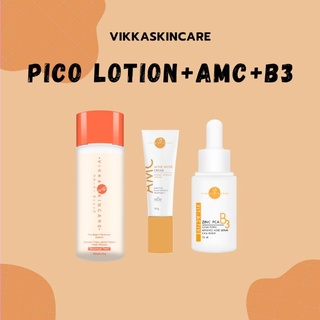 [ส่งฟรี/โปร9.9]​ Vikkaskincare​ เซ็ตลดสิวผิวฉ่ำวาว (3ชิ้น) เวชสำอางค์หมอกุ้ง