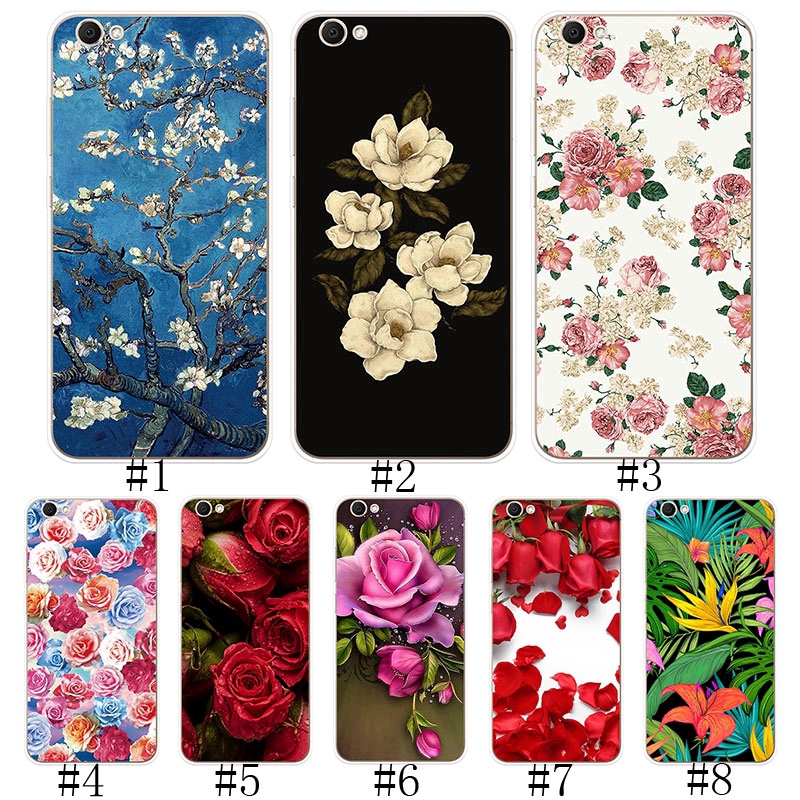 เคสมือถือสําหรับ Vivo Y 53 Y 55 Y 71 Y 81 I Y 81 I Y 91 Y 95 Y 675 Sเคสซิลิโคนลายดอกไม้