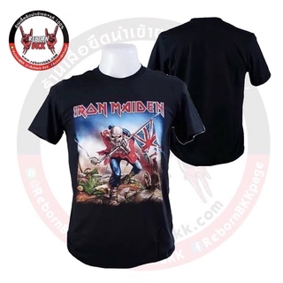 ผ้าฝ้าย 100%เสื้อวง IRON MAIDEN ลิขสิทธิ์แท้100%S-3XL ขนาด: S-4XL